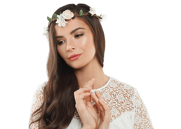 Portrait einer Braut mit schönem dezenten Makeup